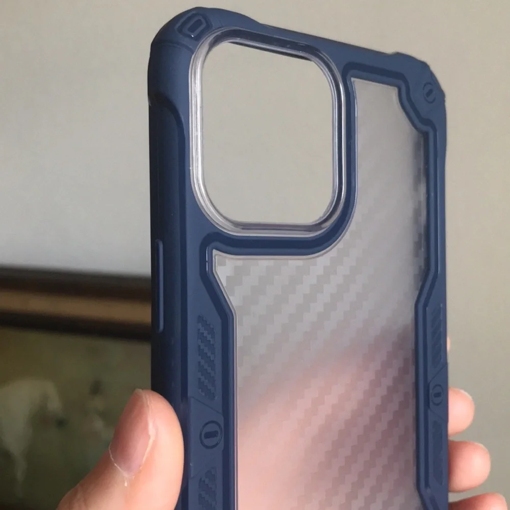 For iPhone 13 mini,13,13 PRO,13 PRO MAX phone case carbon fiber texture clear